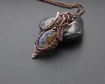 Pietersite pendant, wire jewellery, pietersite jewellery, wire wrapped pendant, fantasy pendant, wire wrapped jewelry, gemstone pendant