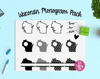 11 Wisconsin SVG - Wisconsin State SVG - Wisconsin Monogram Frames - Wisconsin Pride - Wisconsin Love