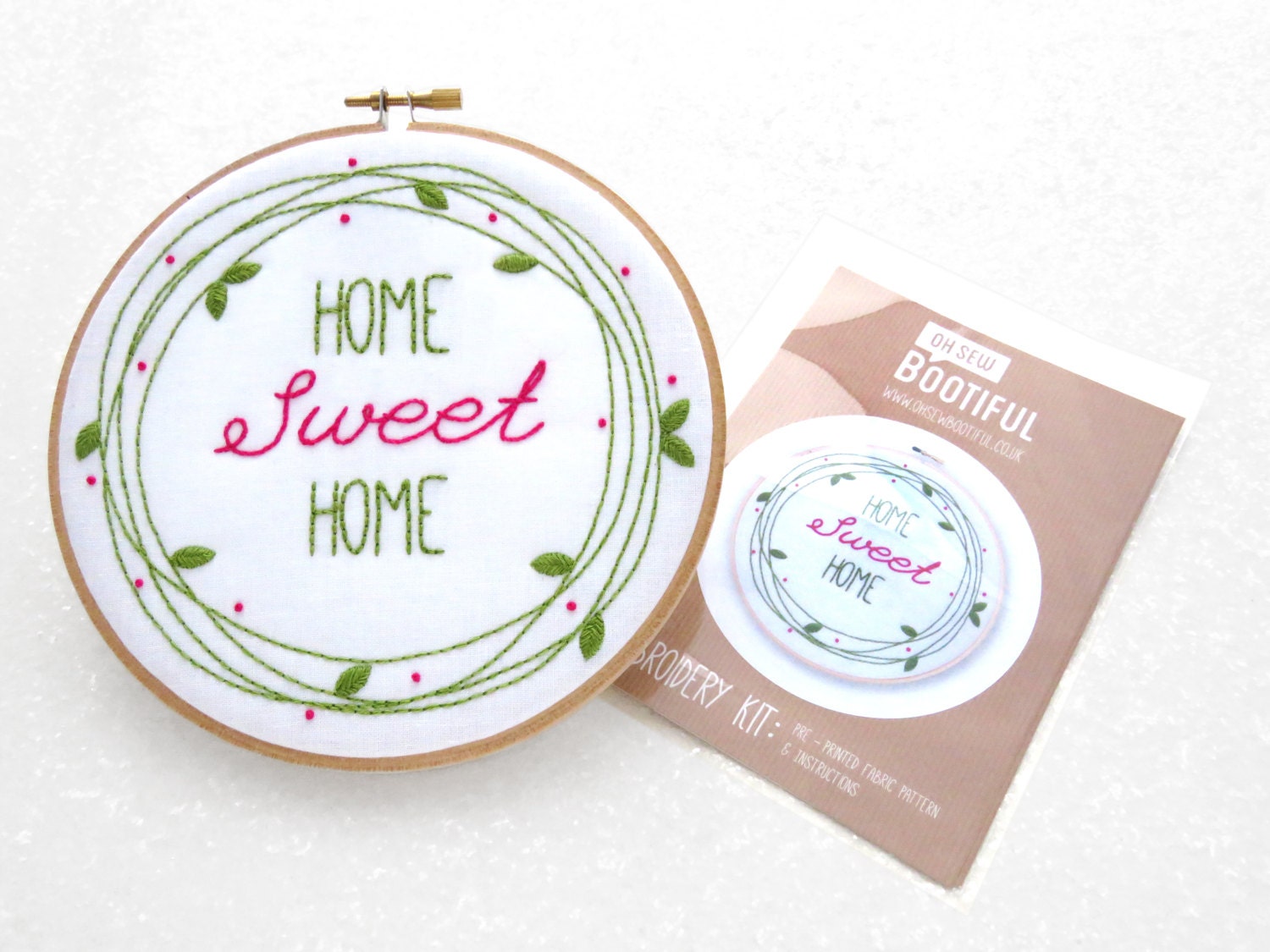 Wreath embroidery nwcvq home sweet home hoop art pink Wreath embroidery nwcvq home sweet home hoop art pink