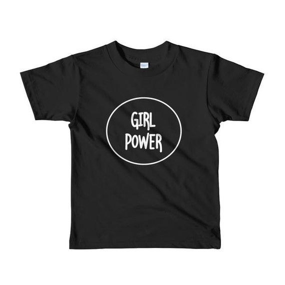 Kids Girl Power Tee Empowerment Shirt Black T-Shirt Boys