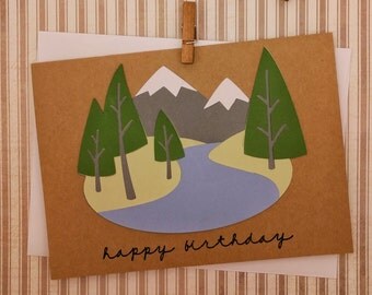 Nature Birthday Card, Mountains Birthday Card, Handmade Nature Card, Handmade Birthday Card, Colorado Birthday Card