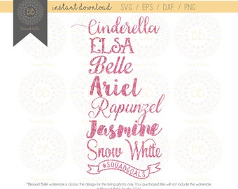 Squad goals SVG, disney svg, princess svg, disney squad goals svg, svg, eps, dxf, png file, Silhouette, Cricut