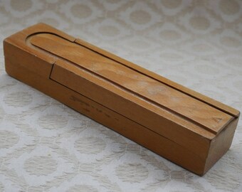 Wood Pencil Case, Wooden Pencil Box, Pencil Box Wood, Wooden Box, Pencil Case, Vintage School, Sliding Top, Pen Organiser, Pencil Storage