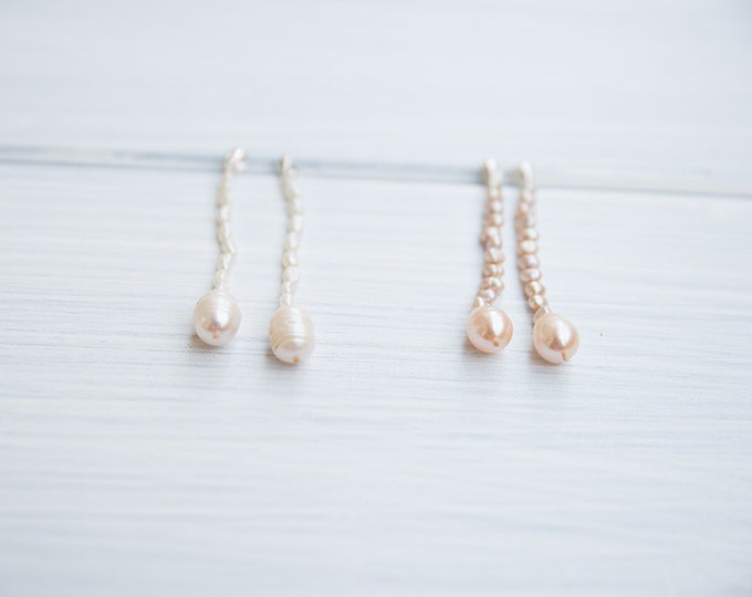 Long teardrop earrings with river pearls - 20's inspired - valentine's giftg / gifts for her /