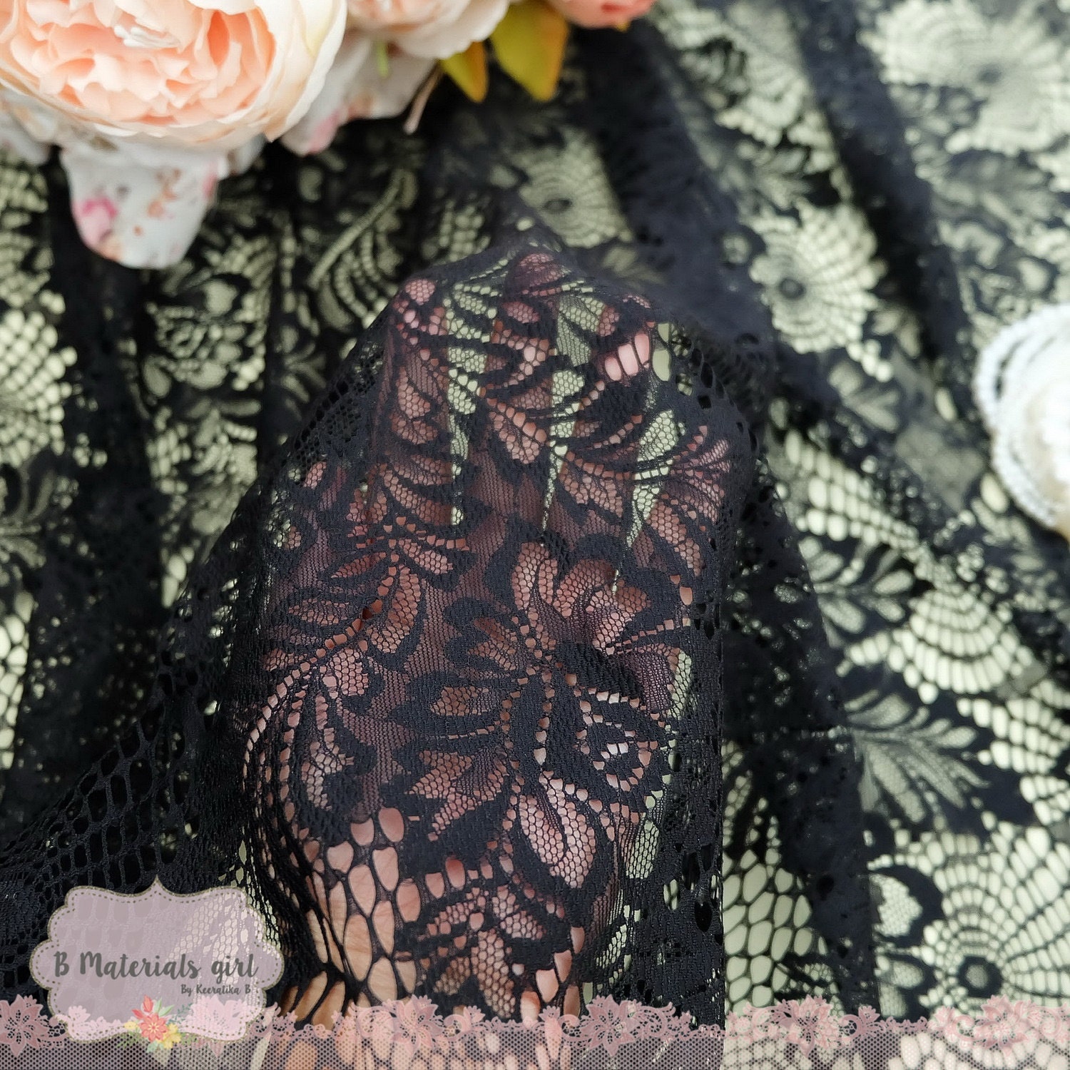 Black Lace Fabric Black Lace For Handmade Floral Lace Wedding Black