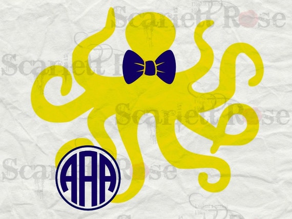 Download Boy Octopus Monogram Sea Animal SVG cutting file clipart in