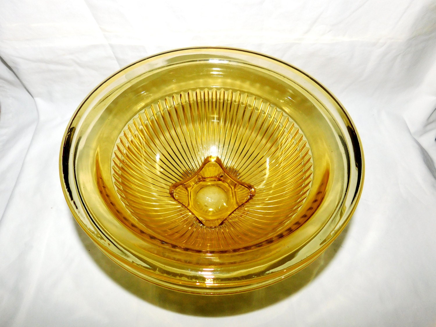 Vintage Pair YELLOW FEDERAL DEPRESSION Glass Ribbed 9 1 2 Mixing   Il Fullxfull.1177785421 A00j 