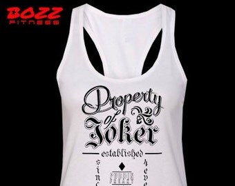 Suicide Squad, Harley Quinn Property Of The Joker shirt, Womens Workout Tank Top, Racerback, Exercise Tank, Gym Tank, FREE SHIPPING.
