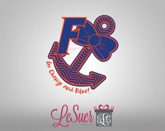 Florida Gators Go Orange & Blue Anchor SVG Cut File