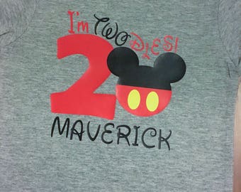 Im twodles shirt, Mickey Mouse birthday shirt, mickey 2nd birthday shirt, second birthday shirt boy, second birthday boy, 2 birthday shirt b