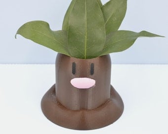 Diglett pokemon planter / chocolate Pokemon vase / Succulent Planter / 3D printedpokemon / Mini planter