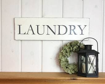 Laundry sign | laundry room decor | rustic wood sign | sign for laundry room | rustic decor | fixer upper | french country | 7.25" x 24"