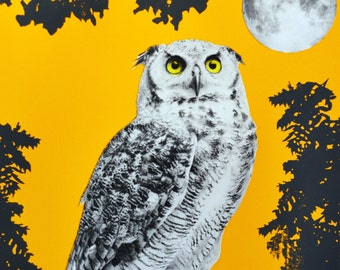 Moonbathing - hand made screenprint
