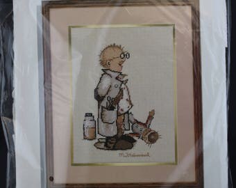 Vintage Hummel Needle Treasures, Vintage Needlepoint Kit, Vintage Needle Point Kits, Needlework Kits, Stitchery Kit, Gift for Doctor