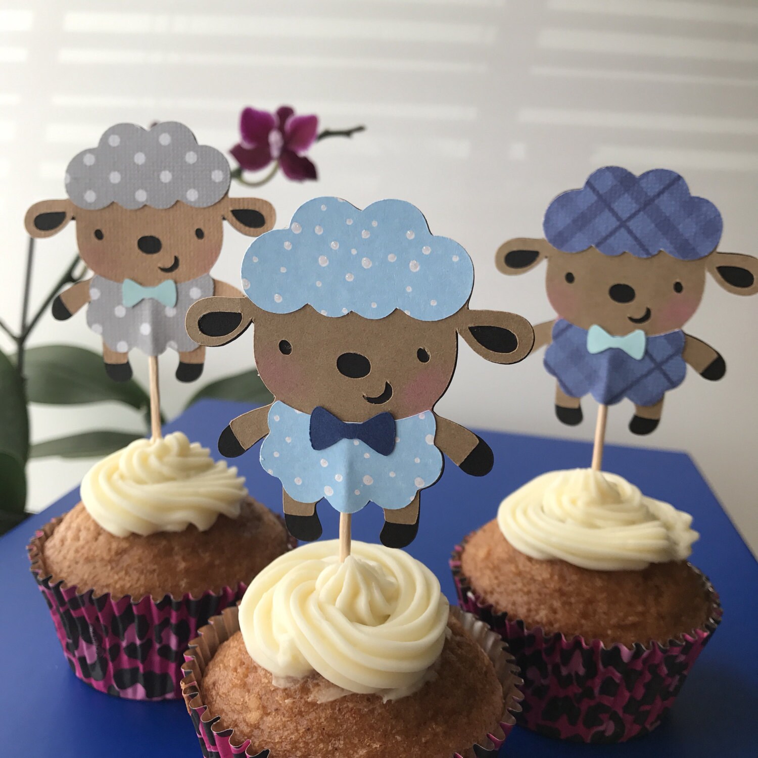Lamb cupcake toppers Lamb baby shower by IrisPaperCouture on Etsy