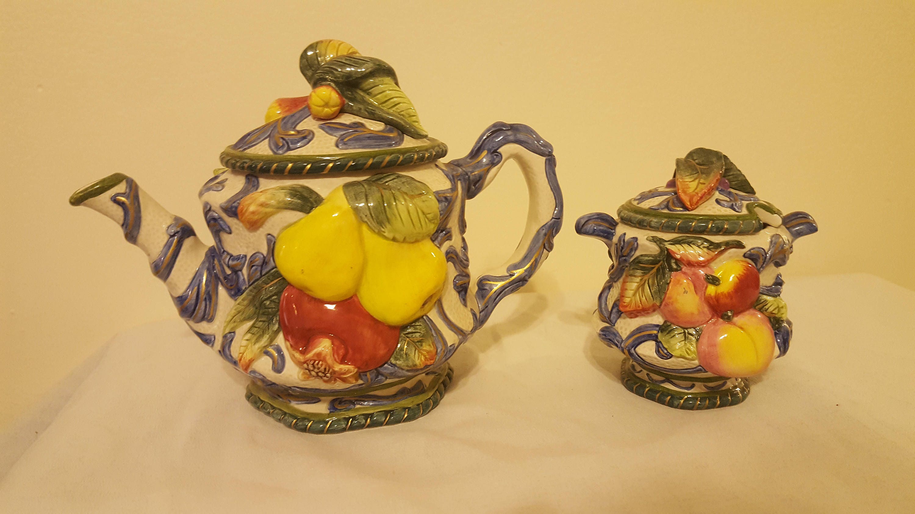 ON SALE Vintage Teapot Fitz and Floyd Fitz and Floyd