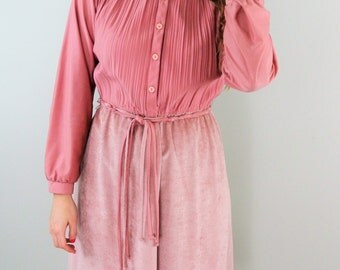 SALE ... 60s Mauve Shirt Dress