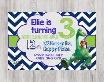 The Good Dinosaur Invitation, The Good Dinosaur birthday