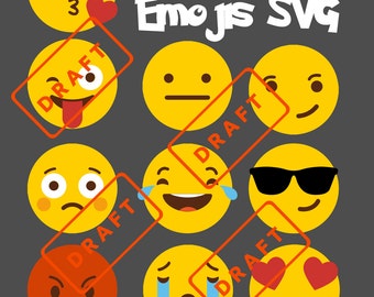 Easy cut and assemble multilayered Emoji SVG Collection 1 - Emoji SVG - Emoji Clipart - Svg Files for Silhouette Cameo or Cricut