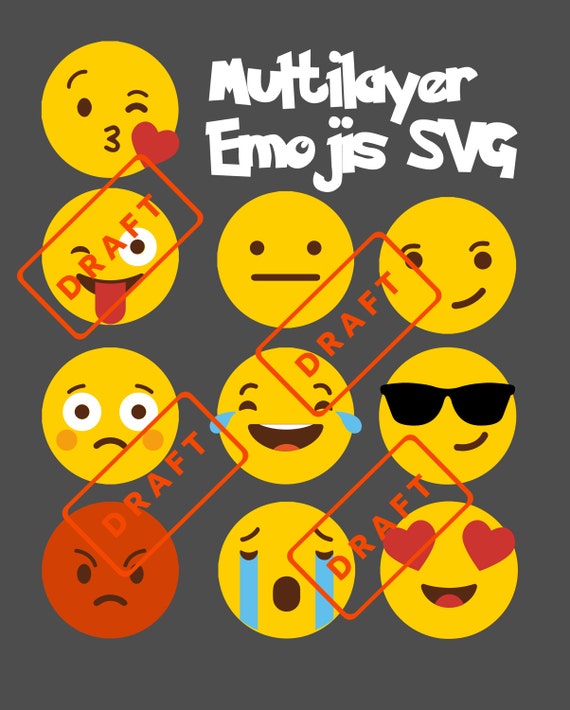 Download Easy cut and assemble multilayered Emoji SVG Collection 1