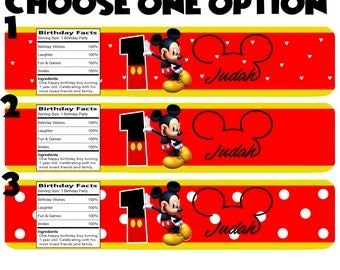 Personalized Mickey Mouse Water Bottle Labels !