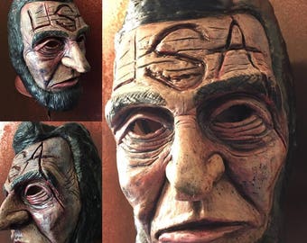 Anarchist Abraham Halloween Latex Half Mask (Fits most adults, Large)