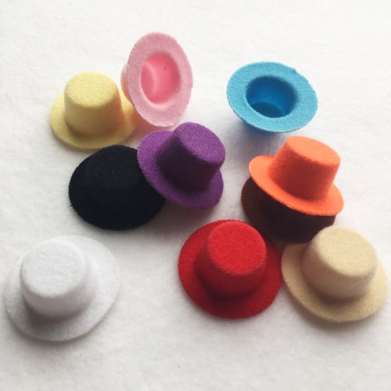 10 pc tiny hats mixed color small hats miniature hats doll