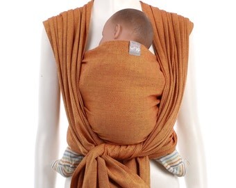 SALE 15% OFF Woven Baby Wrap - Gold-Red Baby Wrap - Baby Carrier - Woven Wrap Baby Carrier