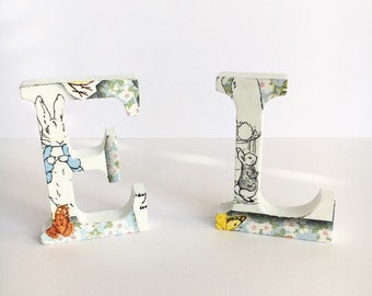 Peter Rabbit / Beatrix Potter Wooden Standing Letters - Kids Room and Nursery Decor