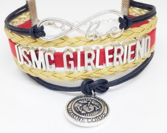 USMC Girlfriend, Marine Girlfriend Bracelet, Marine Corps Girlfriend, Marine Gift, USMC Gift, Marine Deployment, USMC Deployment, Marines