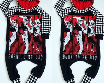 Harley Quinn hooded t-shirt romper