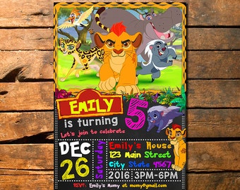 Lion Guard Birthday Invitation, Lion Guard Invitation, Lion Guard Invite, Lion Guard Party Invite, Lionguard invitation
