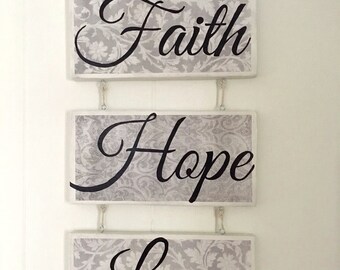 Faith Wall Decor faith hope love | etsy Faith Wall Decor faith hope love | etsy