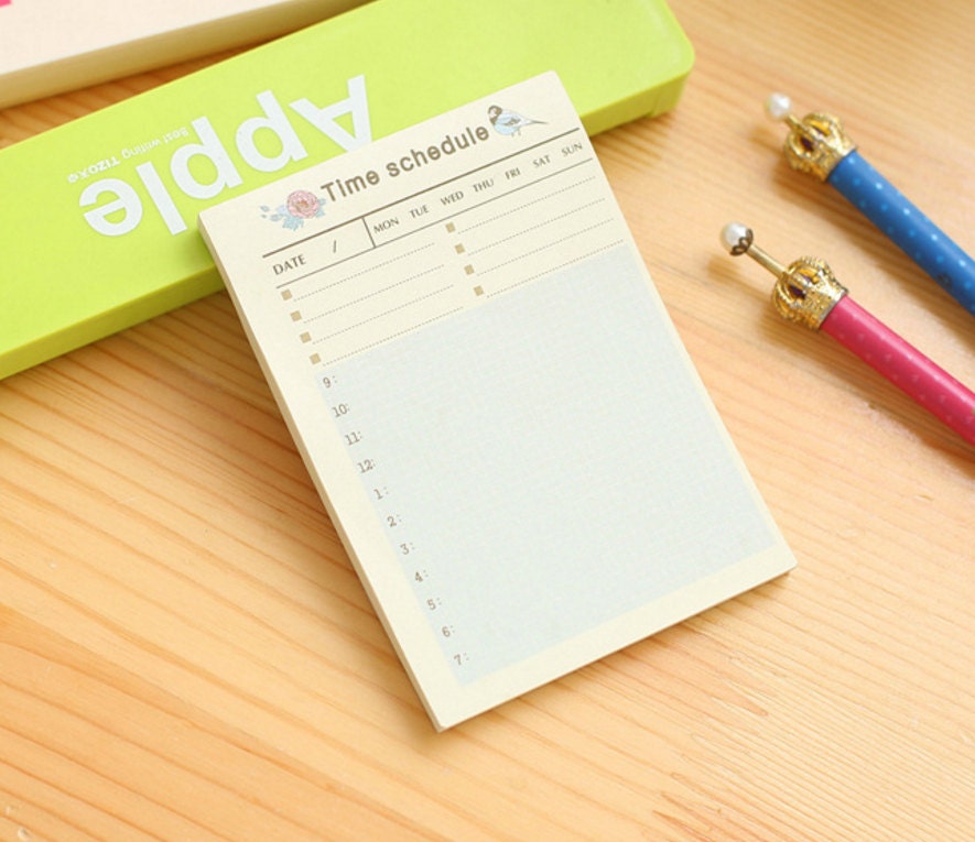 Weekly Plan Sticky Notes Time Schedule Sticky Notes Month