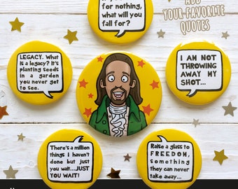 Hamilton inspired Quote Refrigerator Magnets, Fridge Magnets, Set 58mm and 45mm