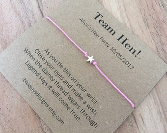 Hen Party Favours, Hen Party Bags, Hen Do Favours, Team Hen, Bride Tribe, Hen Night, Adult Party Favours, Wish Band Favor, Wish Bracelets