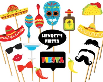 Custom Fiesta photo booth props, Mexican Fiesta, Mexico Photo booth, Mexican photo props, Cinco de mayo props, Selfie Photo Props ;100202