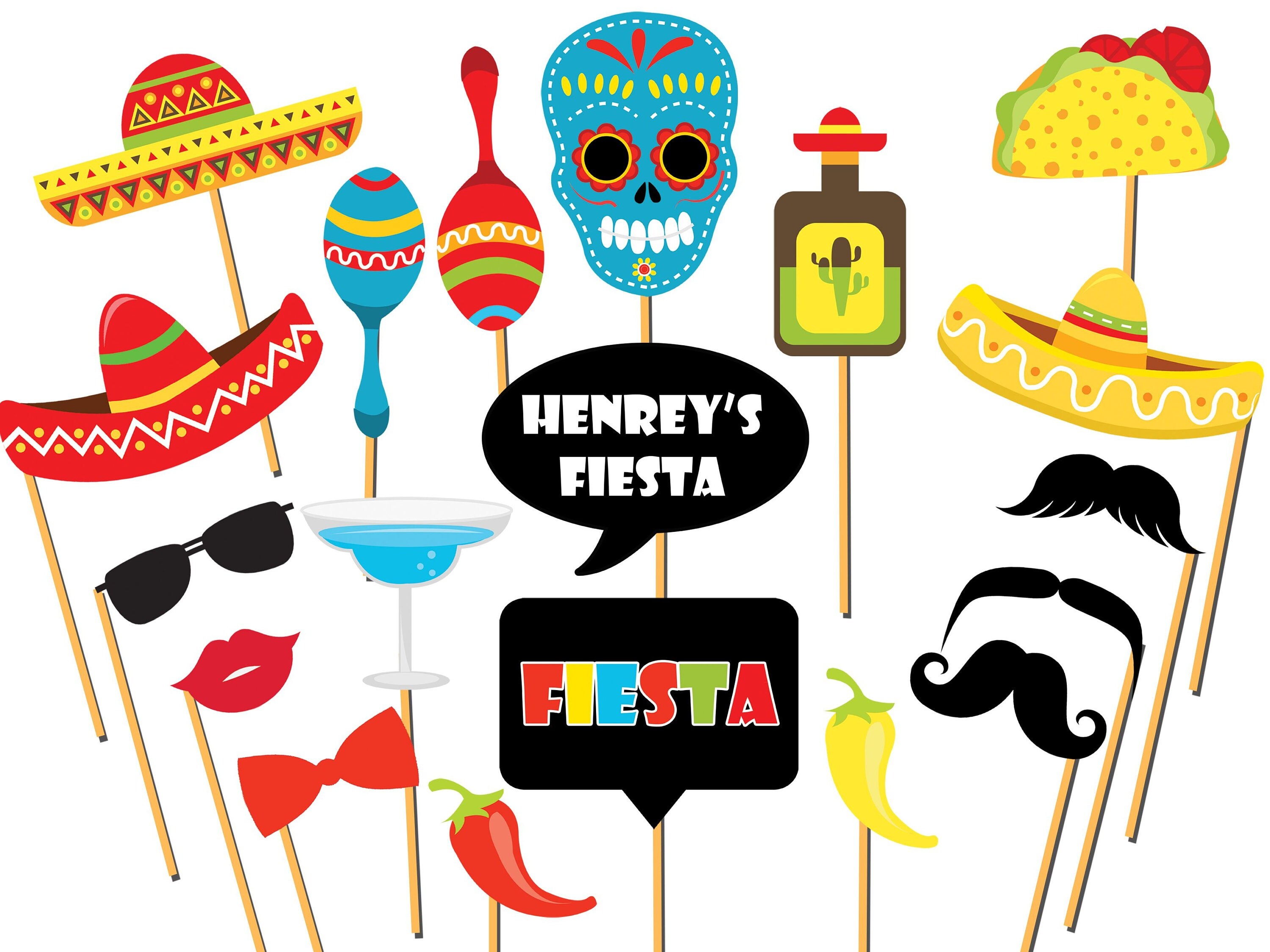 Custom Fiesta photo booth props Mexican Fiesta Mexico Photo