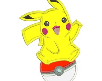 Pokemon Go Applique Machine Embroidery Design 3 sizes Instant Download