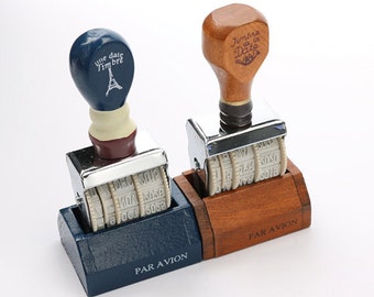 Vintage Date Stamp Wooden Stamp Retro Numbering Stamp