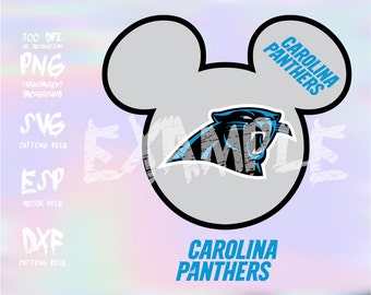 Mickey heads Sport logo football team Carolina Panthers ,clipart,SVG,PNG 300dpi ,ESP vector
