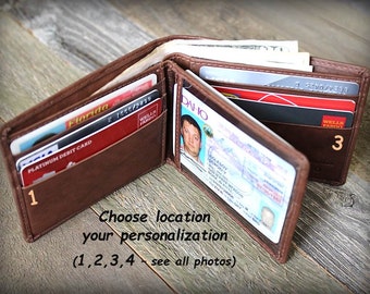 Father's Day - Mens Wallet - Father's Gift - Mens Personalized Wallet - Father Gift - Mens Leather Wallets Dad - Mens Wallet - Toffee - 7745