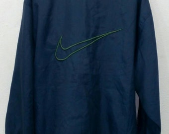 Rare!! Vintage Nike windbreaker big logo half zipper L size Nylon