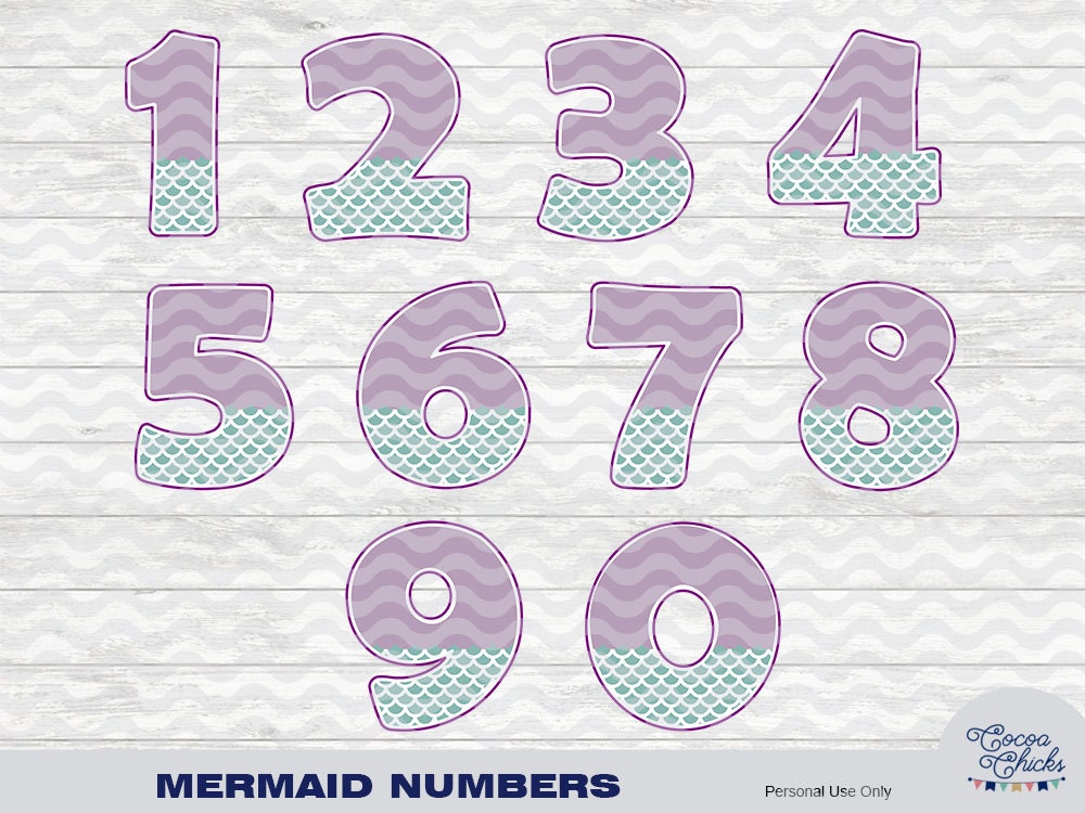 SVG Mermaid Numbers Cutting files / Numbers for Cricut