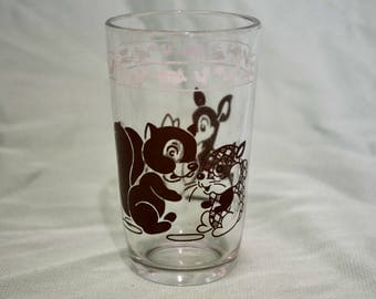 Swanky Swigs Childrens Glass with Squirrel and Deer, Vintage Hazel Atlas Glass Children's Cup, Woodland Animals, 1950s Kitschy Kitchen 329