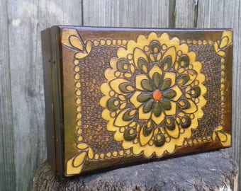 Wooden box, Vintage wood box, Wood box, Decorative box, Rustic wood box, Jewelry box, Storage box, Gift box, Wooden keepsake box.