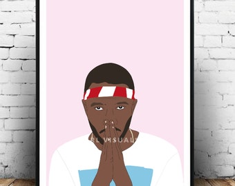 Frank ocean print, Frank Ocean art, Hip hop poster, Frank ocean poster, Frank Ocean wall decor, Frank Ocean gift idea, Frank Ocean Blonde
