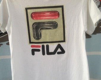 Fila Vintage Torg F Box Logo T-shirt White