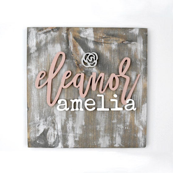 Personalized Wood Name Board Wood Name Sign SQUARE