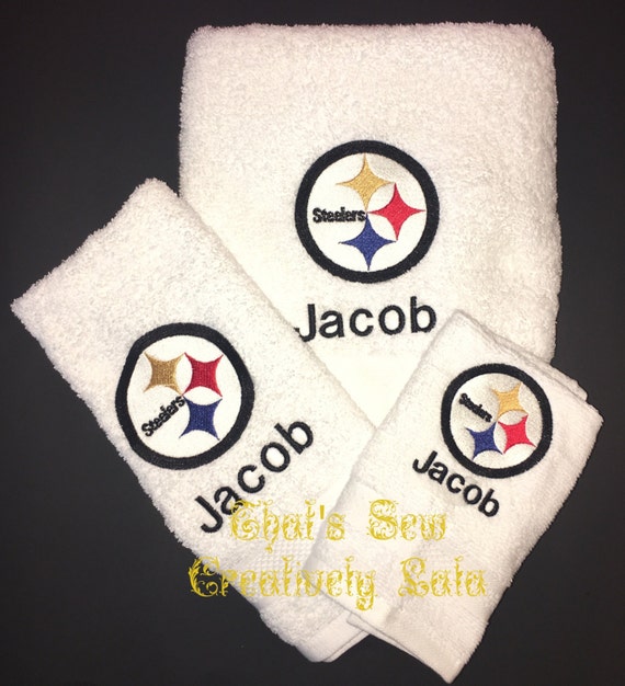 Pittsburgh Steelers Personalized 3 Piece Bath Towel Set NFL
